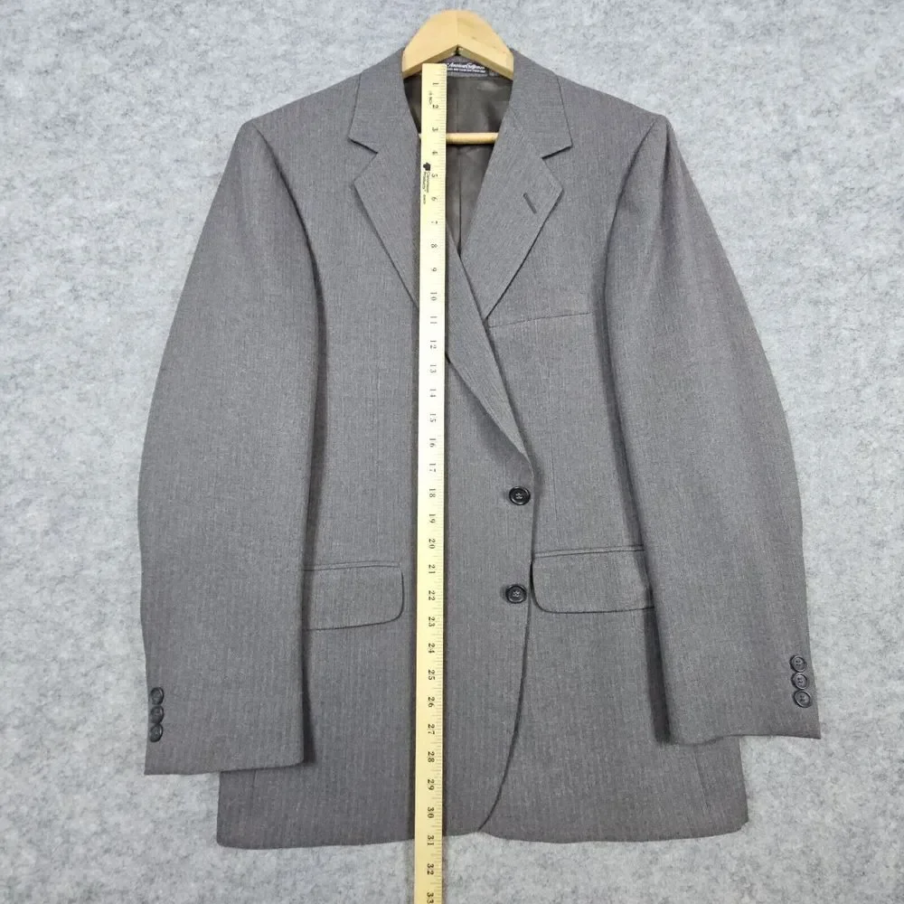 Andhurst Custom Collection Men's Blazer Size 38R Gray/Brown Pinstriped‎ 2-Button